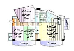 エスパシオ向山 3LDKの間取図画像