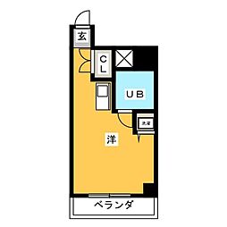 ライオンズマンション新富町第2 ワンルームの間取図画像