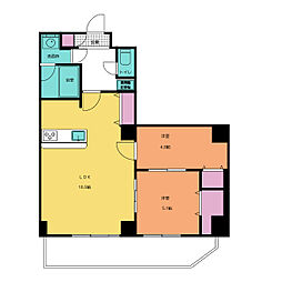アルファコート亀戸2 3階2LDKの間取り