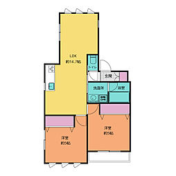AILIビル 1階2LDKの間取り