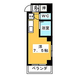ミナトビル 3階ワンルームの間取り