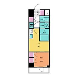 ベルファース錦糸町South 1DKの間取図画像