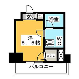 パークアクシス錦糸町スタイルズ ワンルームの間取図画像