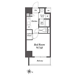 ルクレ菊川 1Kの間取図画像