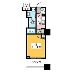 パークキューブ亀戸 1Kの間取図画像