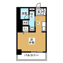 パークアクシス亀戸 1Kの間取図画像