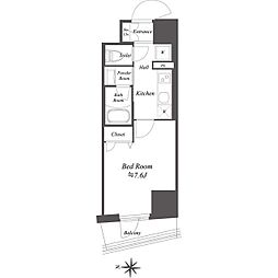 ドゥーエ亀戸2 1Kの間取図画像