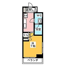 パークアクシス押上サウス 1Kの間取図画像