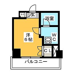 パークアクシス錦糸町スタイルズ ワンルームの間取図画像