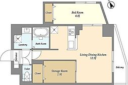 アルファコート曳舟2 1階1SLDKの間取り