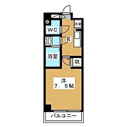 ｔ‐ｒｏｏｔ 3階1Kの間取り
