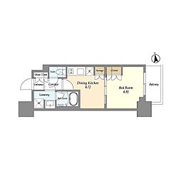リビオメゾン浅草雷門 1DKの間取図画像