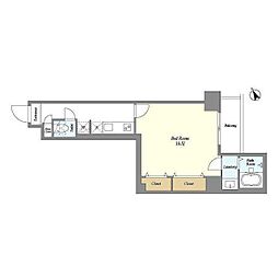 グランカーサ曳舟II 1Kの間取図画像