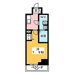 オーキッドレジデンス上野 1Kの間取図画像