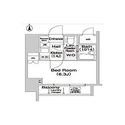 コンフォリア押上 1Kの間取図画像