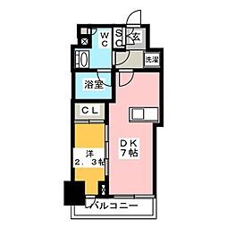 ONEROOFRESIDENCE浅草橋 1DKの間取図画像