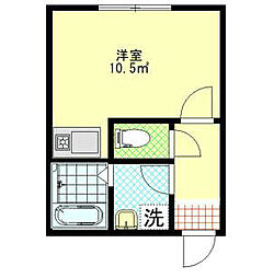 フェリチタ住吉 5階ワンルームの間取り