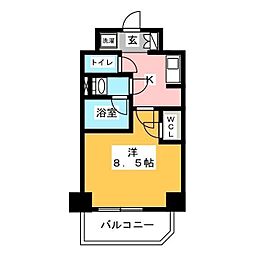 ウィルテラス森下四丁目 5階1Kの間取り