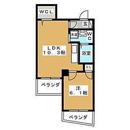 アヴァンタージュＫ 4階1LDKの間取り