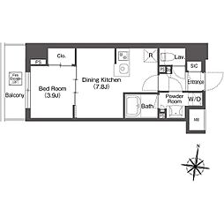 コンフォリア森下リバーサイド 1DKの間取図画像