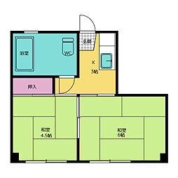 五井ビル 2DKの間取図画像