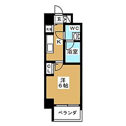 KDXレジデンス大島 1Kの間取図画像
