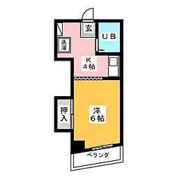 メゾン永和 1Kの間取図画像