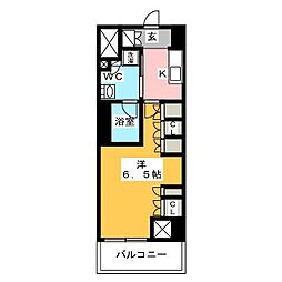 プラウドフラット菊川 1Kの間取図画像