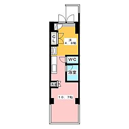 プライマル菊川 ワンルームの間取図画像