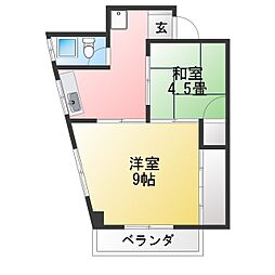 丸水マンション 2Kの間取図画像