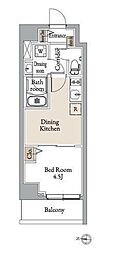 グランカーサ住吉III 1DKの間取図画像