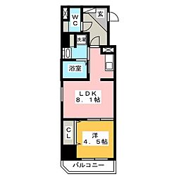 リテラス森下 1LDKの間取図画像