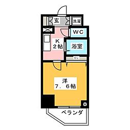 レジディア大島 1Kの間取図画像