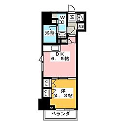 ルフォンプログレ文京湯島 5階1DKの間取り
