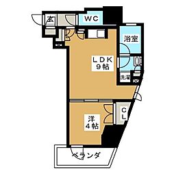 レジディア文京本郷IV 5階1DKの間取り