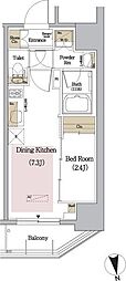 Urbanex新御徒町 1DKの間取図画像