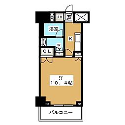 パークキューブ神田 1Kの間取図画像