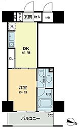 BelleFace本郷弓町 1DKの間取図画像
