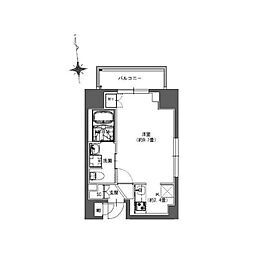 ラドゥセール東神田 ワンルームの間取図画像