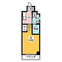 プラウドフラット浅草橋2 1Kの間取図画像