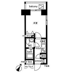 レジディア日本橋人形町2 1Kの間取図画像