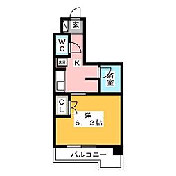 レジデンス門前仲町 2階1Kの間取り