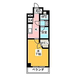 ザ・パークハビオ木場 1階1Kの間取り