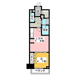 パークアクシス豊洲キャナル 1DKの間取図画像