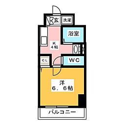 ジェイズークレイドル 1Kの間取図画像