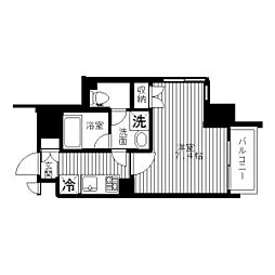 セリーズ門前仲町 1Kの間取図画像