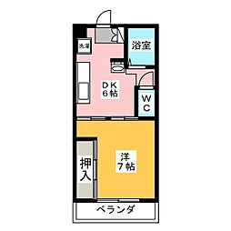 行平ビル 1DKの間取図画像
