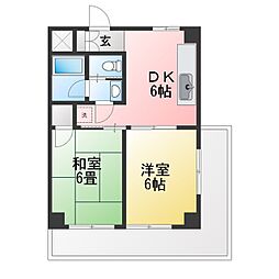 パークヒルズ越前屋 2DKの間取図画像