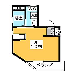 菅原ハイツ ワンルームの間取図画像