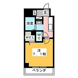 ジェイズークレイドル 1Kの間取図画像